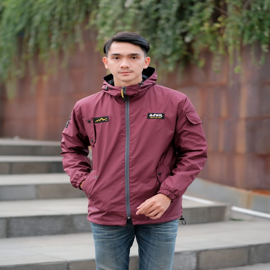 Jual Jaket Hoodie Taslan Pria dan Wanita Jaket Outdoor Waterproof