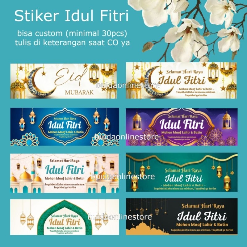 Jual Stiker Eid Mubarak Sticker Selamat Hari Raya Idul Fitri Label ...