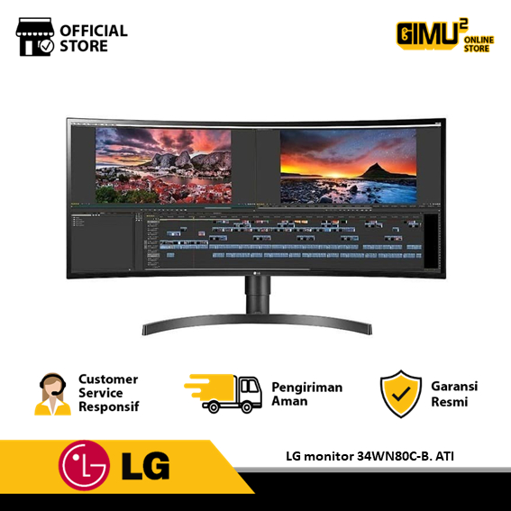 Jual LG UltraWide 34WN80C-B ATI Monitor 21:9 34" IPS WQHD HDR10 USB-C ...