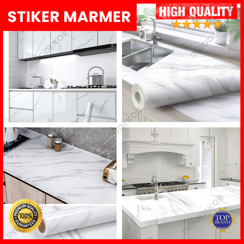 Jual Stiker Marmer Marble Glossy Tebal Pelapis Lemari Meja Kayu Kaca