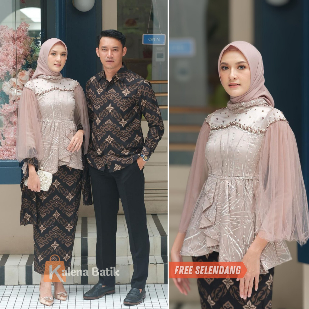 Jual Kebaya Couple Vanilla Series Kebaya Batik Couple Terbaru