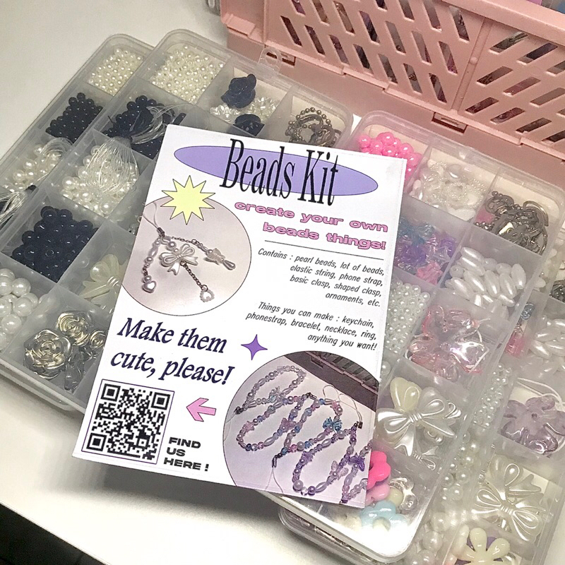 Jual Beads Kit Supacute Studio paket manik manik kit meronce