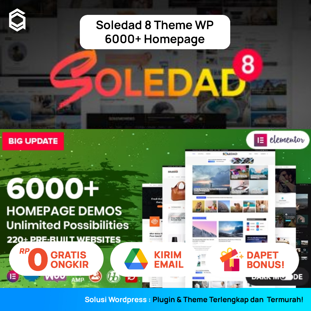 Jual Soledad Wordpress Theme Premium 6000+ Homepage Unlimited Domain ...