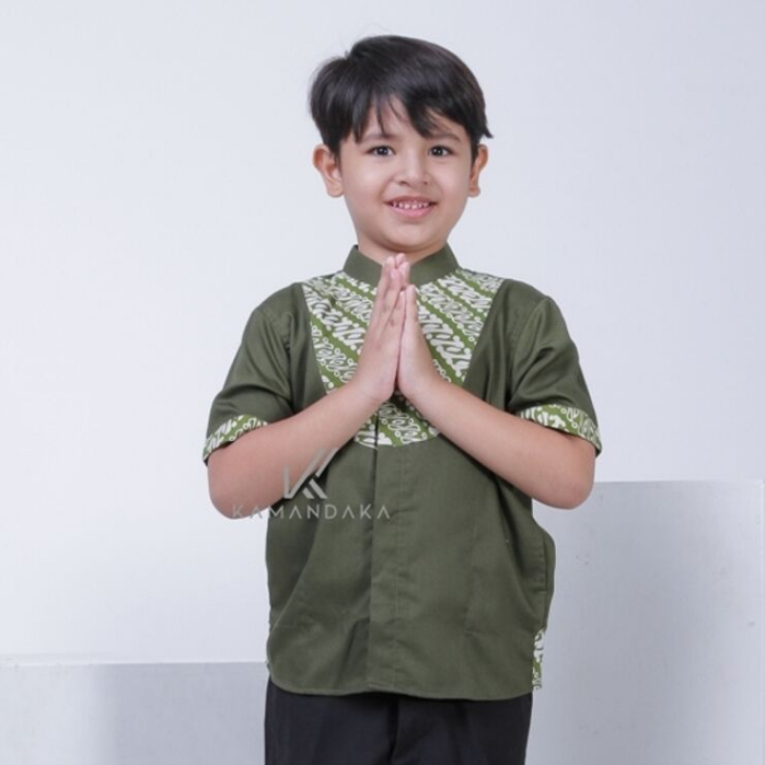 Little M Kemeja Koko Lengan Pendek Casual Anak Laki-laki main image 0