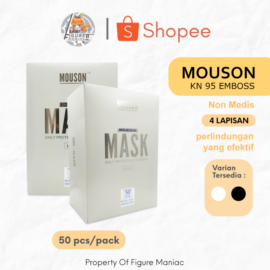 Jual Figure Maniac Masker Kn Mouson Box Isi Pcs Original Emboss Putih Ply Shopee