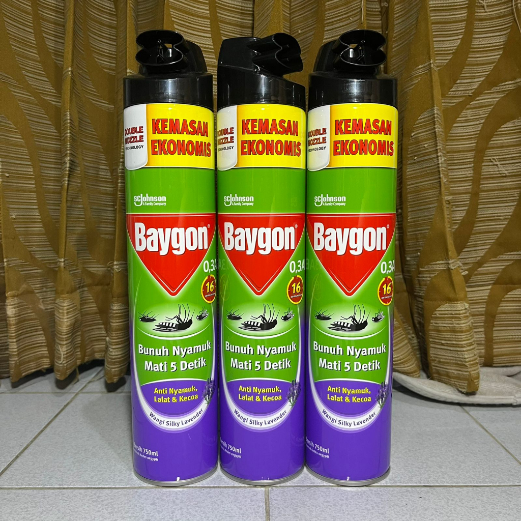 Jual Baygon Aerosol 750 ml Obat Nyamuk Spray Semprot Silky Lavender