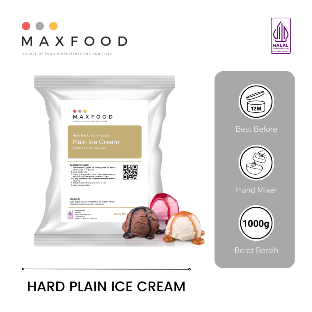 Jual Plain Ice Cream Powder/Bubuk Es Krim Rasa Plain 1kg | Shopee Indonesia