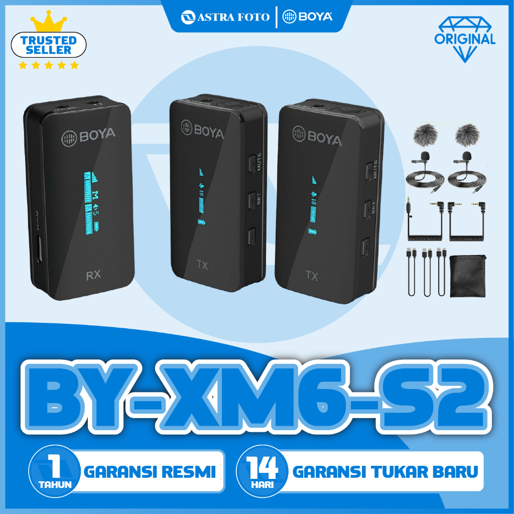 Jual Boya BY-XM6-S2 & S1 2.4GHz Ultra-compact Wireless Microphone ...