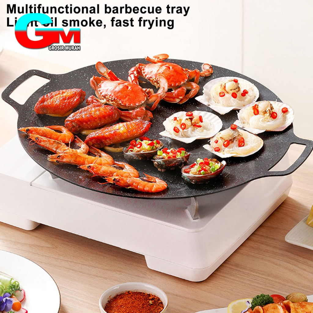 Jual Wajan Panggangan Grill Pan Korea Datar Anti Lengket Ukuran 34cm