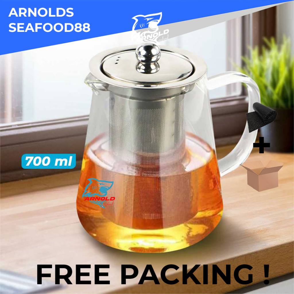 Jual Teapot Infuser 700 Ml Teko Kaca Saringan Teh 700ml Tea Pot Server Shopee Indonesia 3227