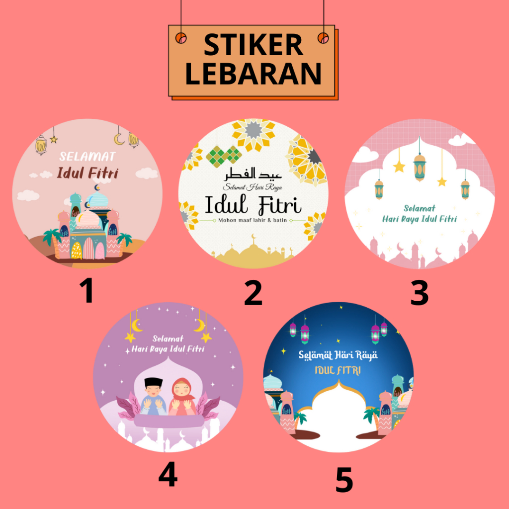 Jual Stiker Lebaran Hampers Toples Bulat | Stiker IdulFitri | Vinyl ...