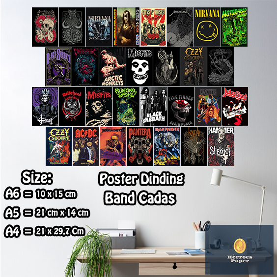 Jual Poster Dinding Aesthetic Tema Metal Band Pcs A A A Dekorasi