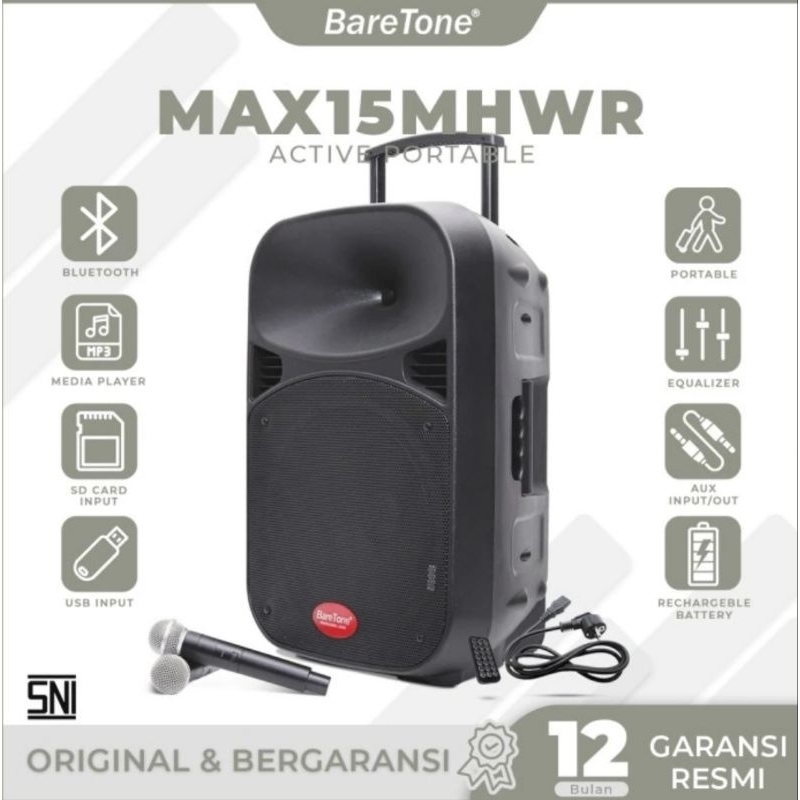 Jual Speaker Aktif Portable Baretone 15 Inch Max 15 Mhwr Meeting Mic