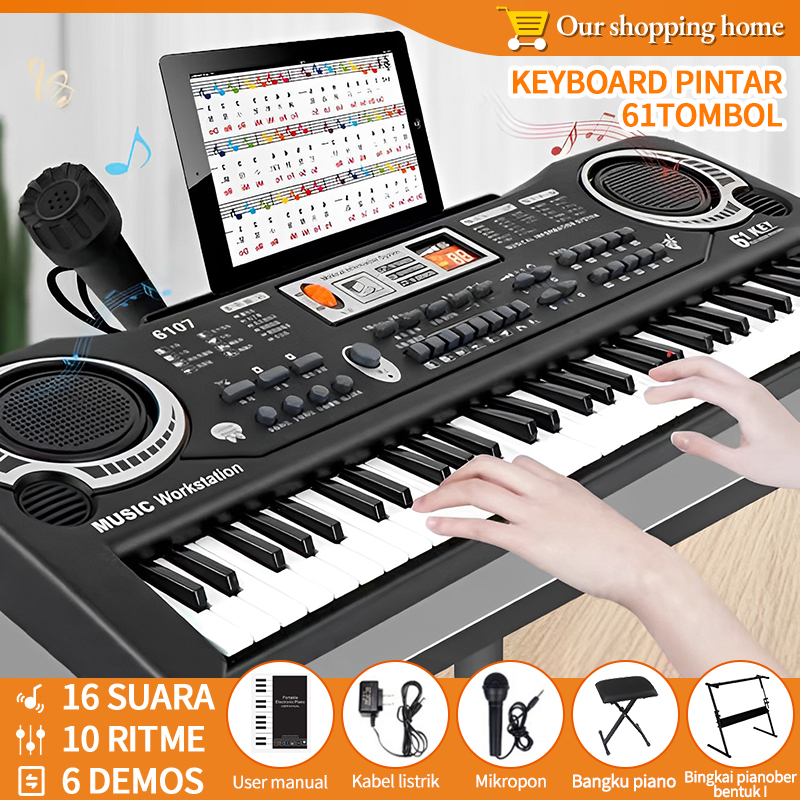 Jual Profesional Smart Piano 61 Keys Organ elektronik multifungsi Anak