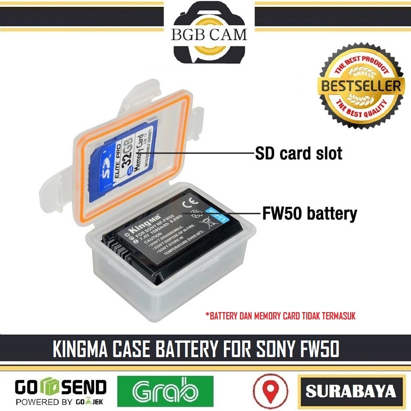 Jual Kingma Case Battery NP-FW50 / Hardcase Box Baterai + Memory Card ...