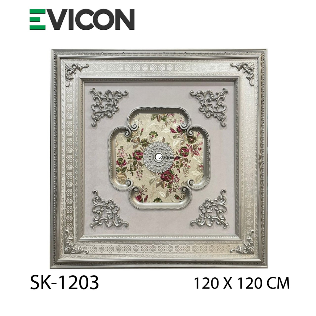 Jual VICON Ornamen lampu besar 120x120/ornamen plafon pvc/FITTING LAMPU