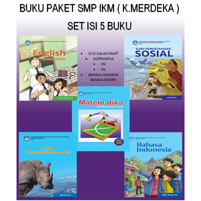 Jual kelas 7 set isi 5 Buku pelajaran sekolah smp ( bahasa inggris ...