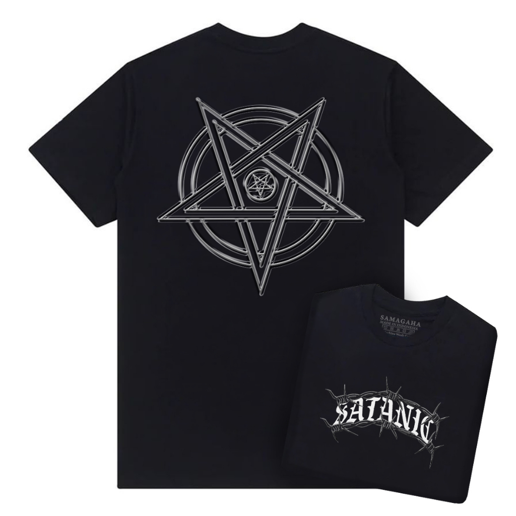 Jual Kaos Satanic Lucifer 666 Baju Satan Kata Catharsis Premium Hitam Shopee Indonesia 7423