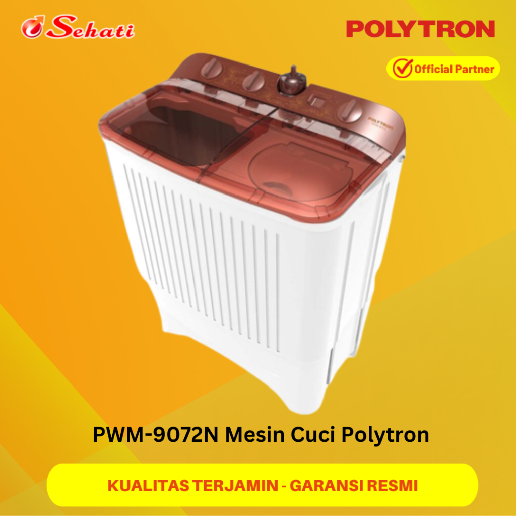 Jual Mesin Cuci Polytron PWM-9072N/ Mesin Cuci 2 Tabung Semi Auto ...