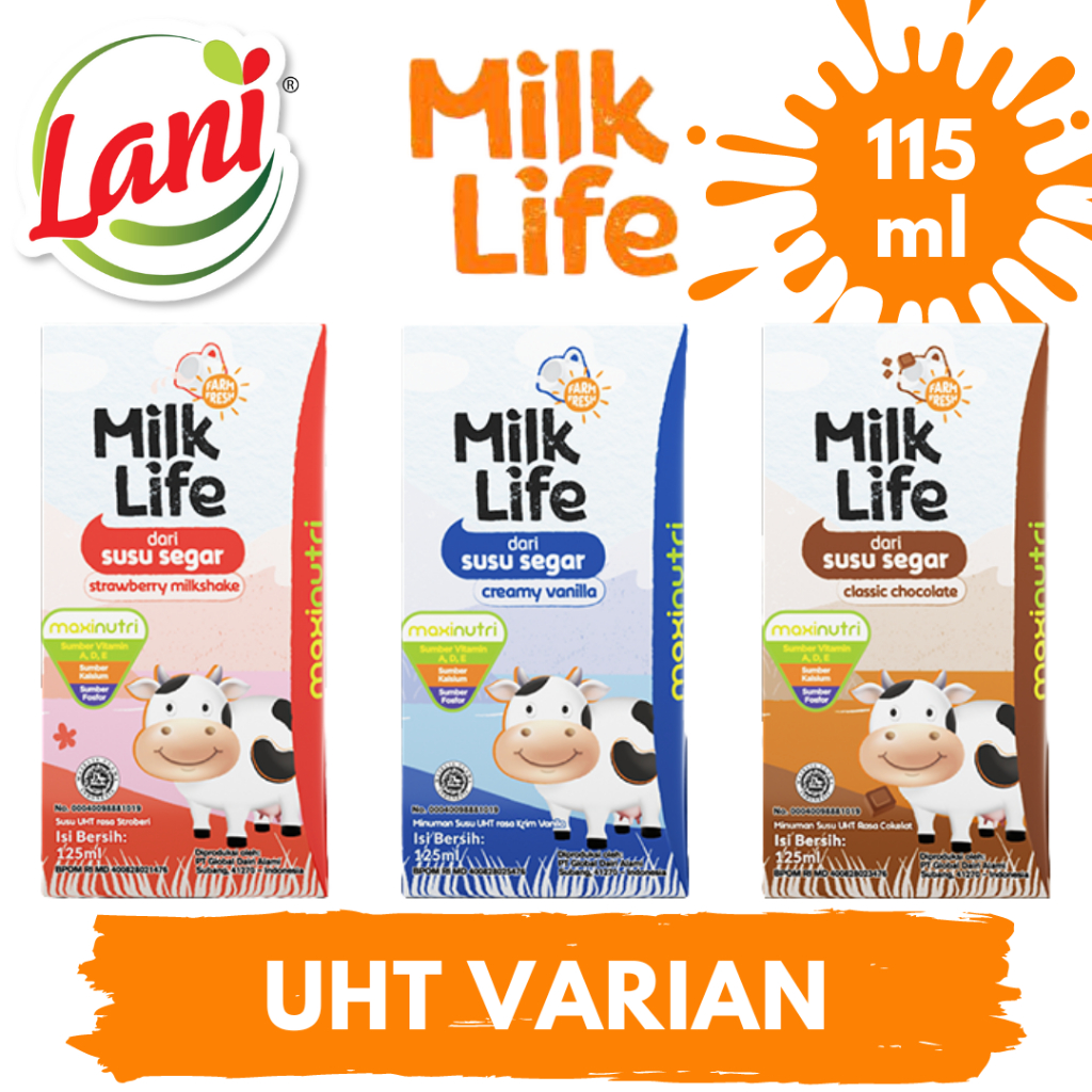 Jual Milk Life Susu Uht Vanilla Chocolate Strawberry Ml Susu Sapi Shopee Indonesia