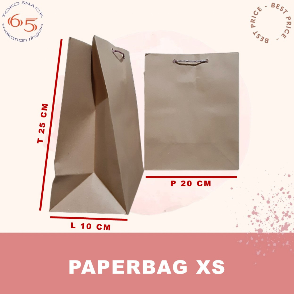 Jual Paperbag Xs X X Cm Tas Kertas Kraft Lusin Shopee