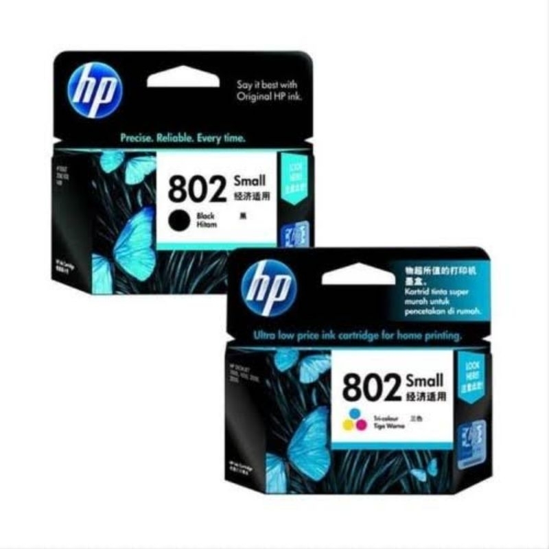 Jual tinta cartridge hp 802 black & 802 colour original for hp deskjet