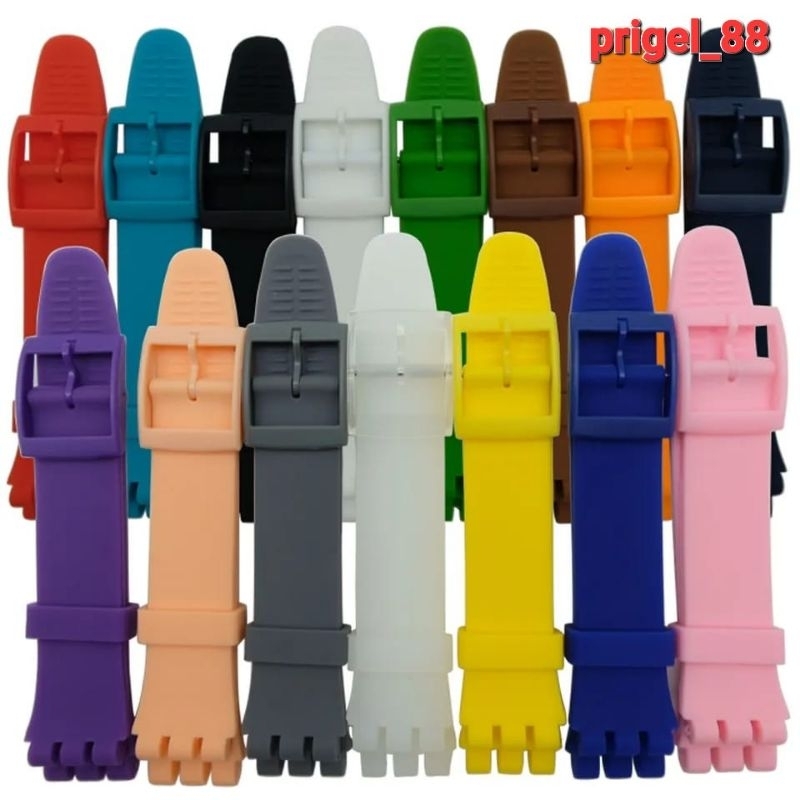 Jual Tali Rubber Jam Tangan Swatch Strap Jam Swatch 17mm 19mm Shopee Indonesia