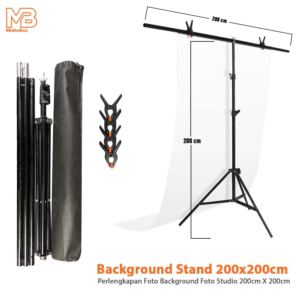 Jual Stand Background Foto Studio Midio Tinggi 2Meter x Lebar 2Meter