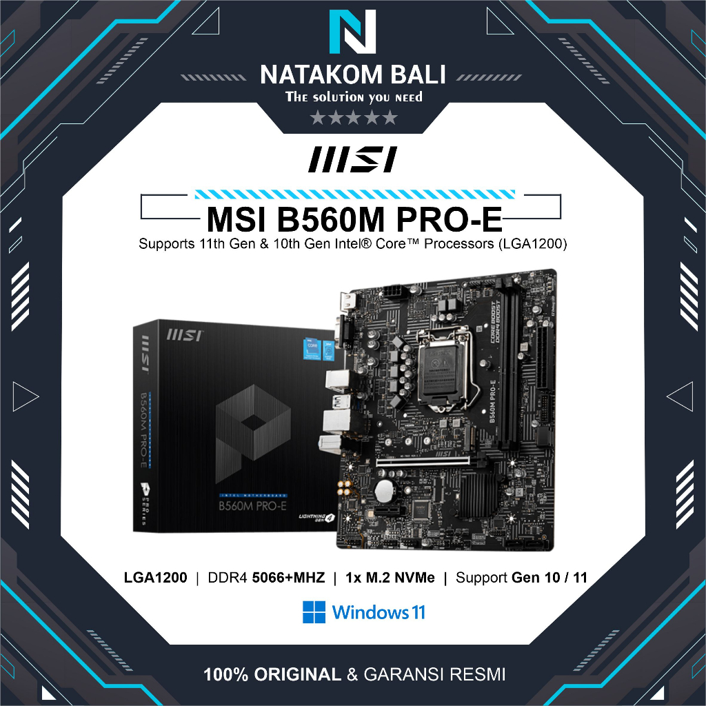 Jual MOTHERBOARD MSI B560M PRO E | Shopee Indonesia