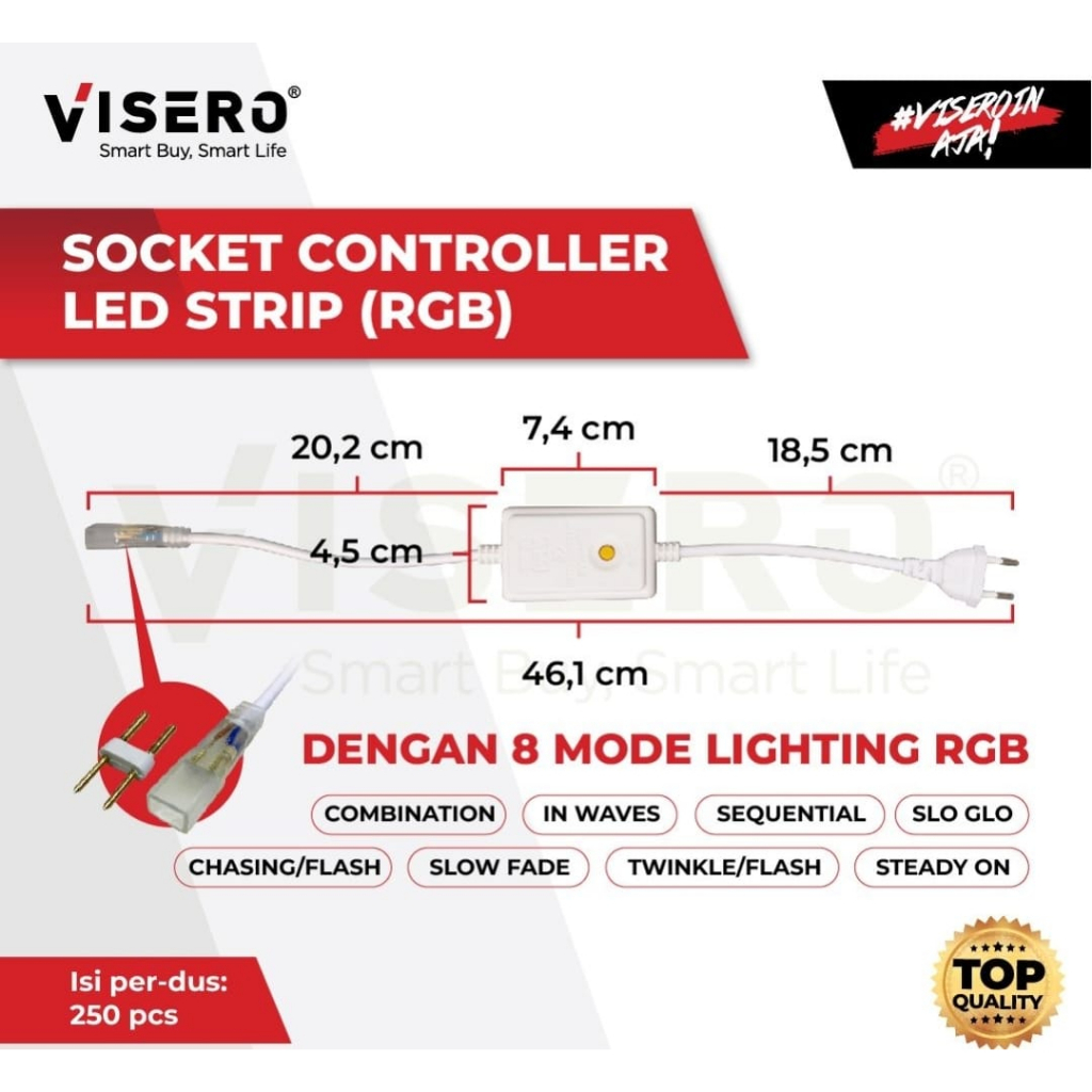 Jual Socket controller led strip RGB / Soket LED Selang RGB | Shopee ...