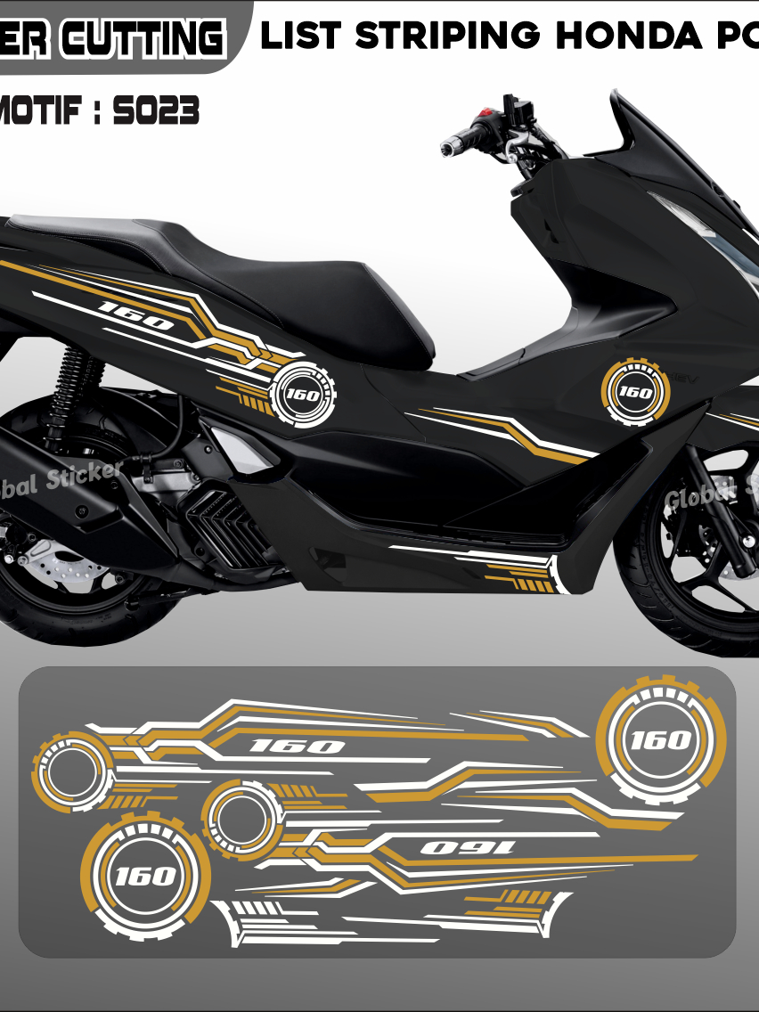 Jual CUTTING STICKER CUTTING MOTOR HONDA PCX 160 STICKER LIST KEREN DAN ...