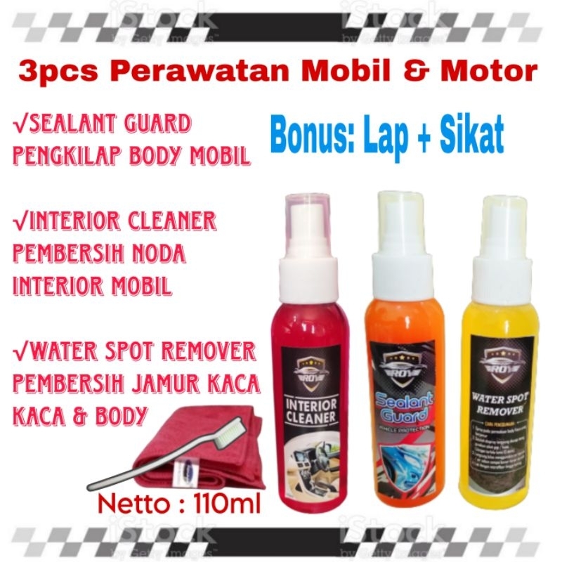 Jual 3pcs Paket Perawatan mobil / motor /Pembersih Interior mobil / jok ...