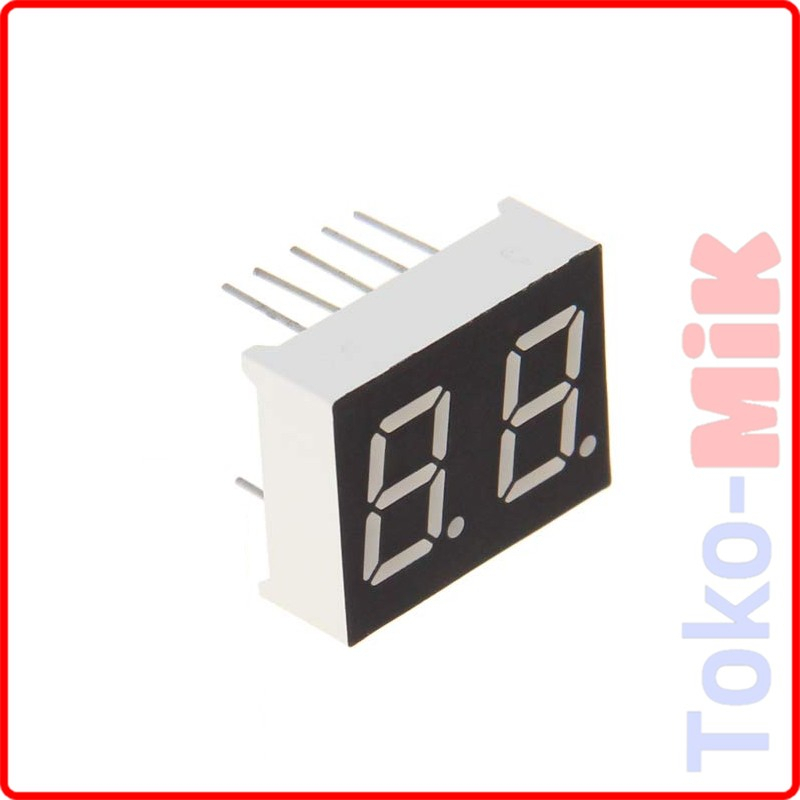Jual 7 SEGMEN SEVEN SEGMENT LED DISPLAY 2 DIGIT COMMON CATHODE 0.4 IN ...