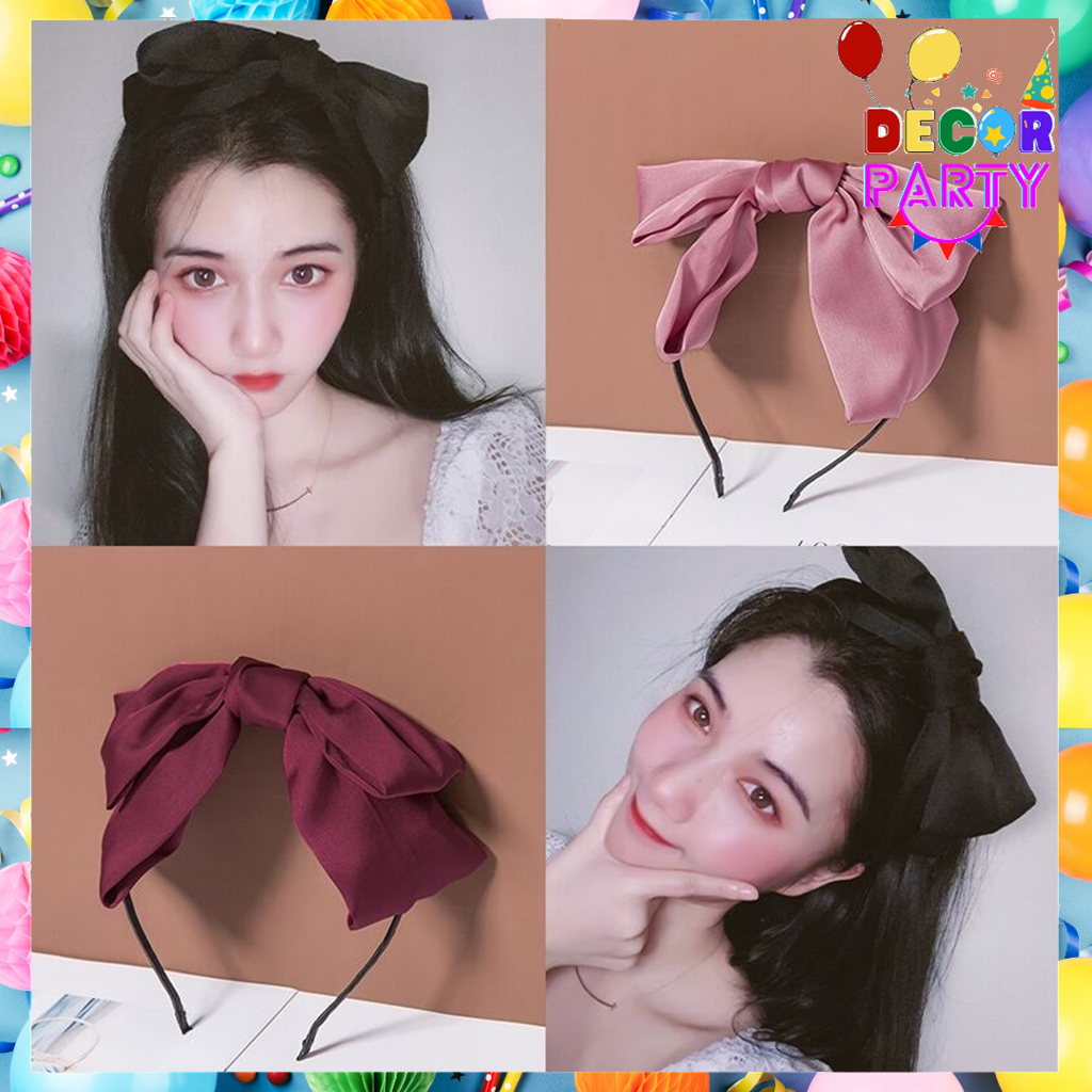 Jual Dp Bando Korea Wanita Dewasa Pita Besar Bandana Model Pita Kupu Kupu Headband Aksesoris 