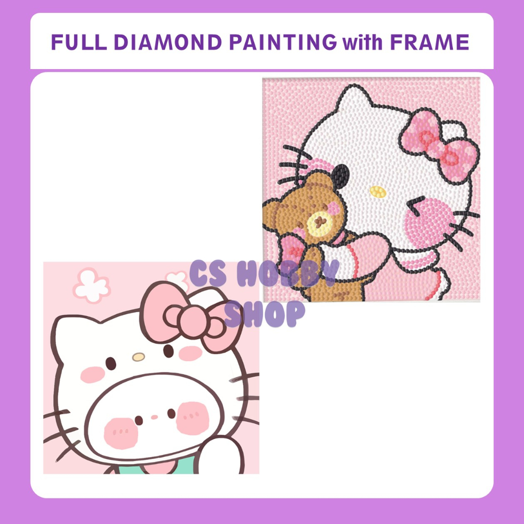 Jual Diamond Painting dengan Frame Hello Kitty DIY anak DIY dewasa ...