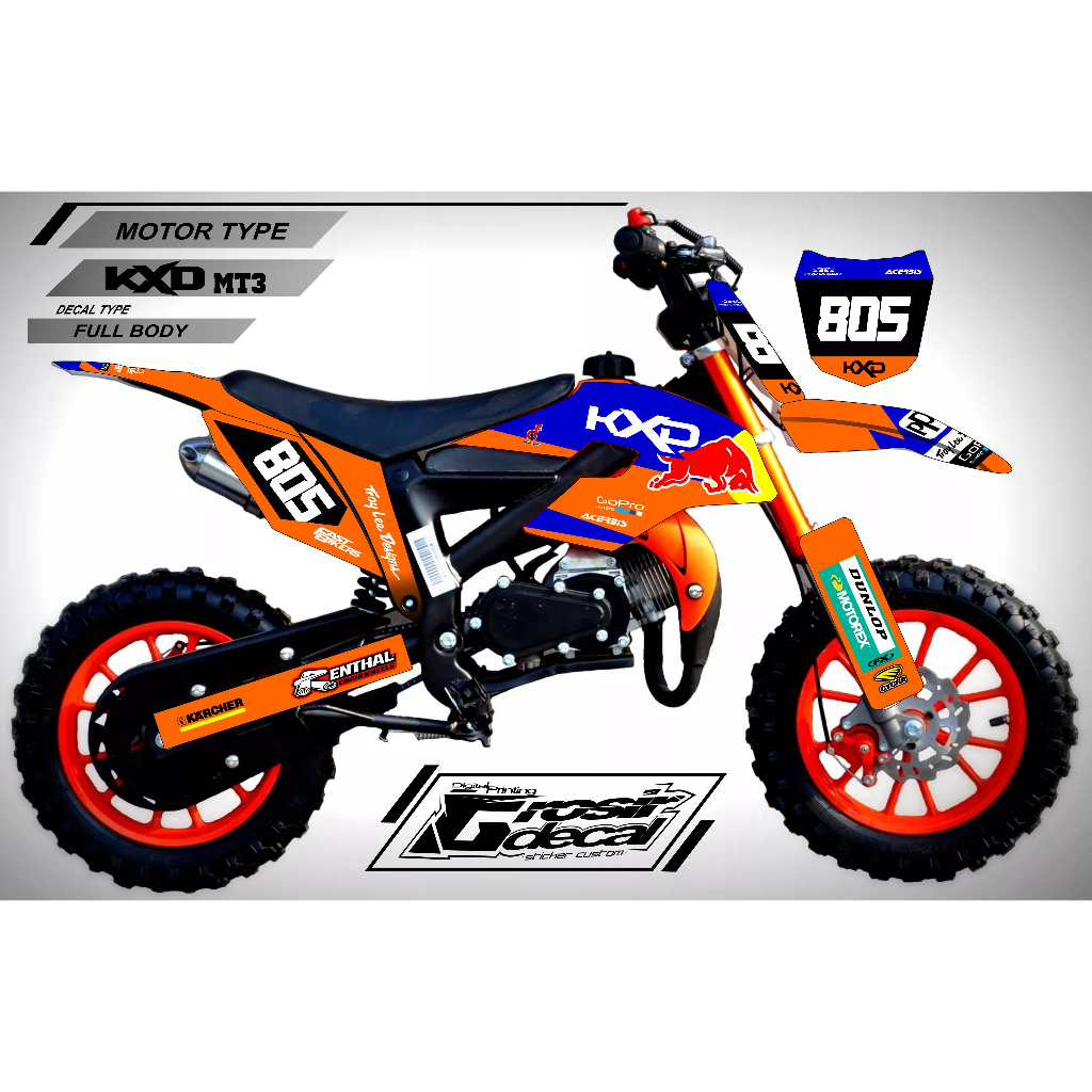 Jual Decal Sticker Mini Trail KXD 50cc MT3 Full body Free Custom ...