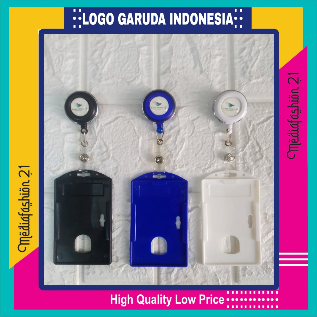 Jual GANTUNGAN YOYO ID CARD GARUDA INDONESIA + TEMPAT ID CARD SATU SISI