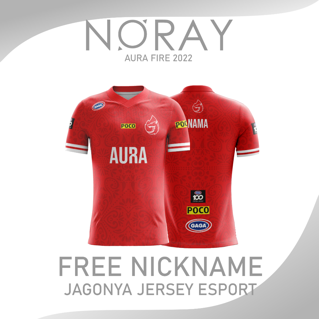 Jual Jersey AURA FIRE ESPORT TERBARU 2022 MPL SEASON 10 GRATIS NAMA