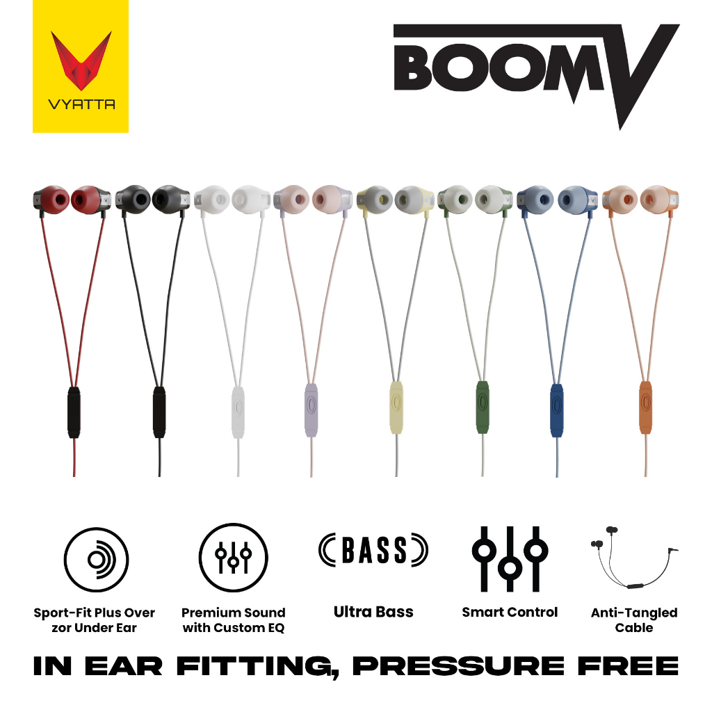 Jual VYATTA BOOM V HEADSET EARPHONE HANDSFREE ULTRA BASS | Shopee Indonesia