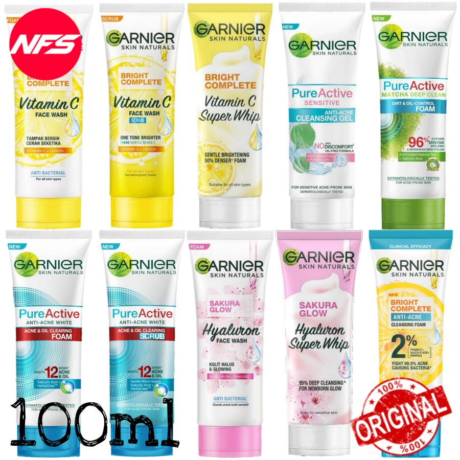 Jual Garnier Facial Foam Scrub Gel 100 Ml Bright Complete Sakura Glow