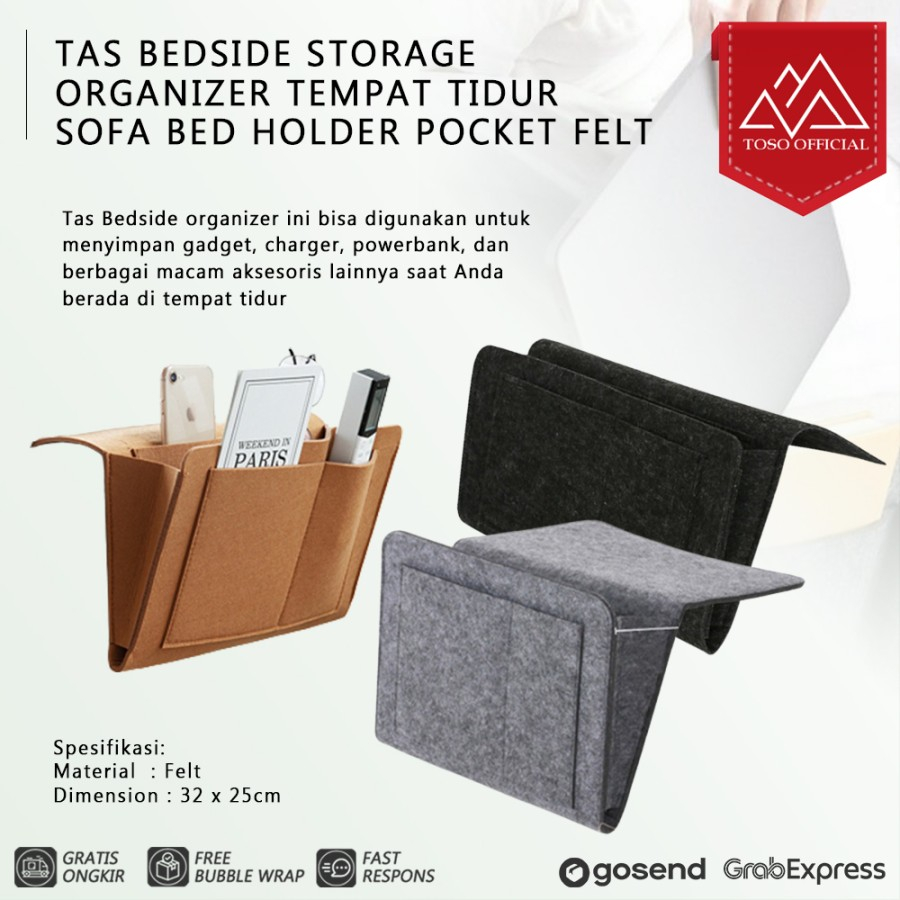 Jual TAS BEDSIDE STORAGE ORGANIZER TEMPAT TIDUR SOFA BED HOLDER POCKET