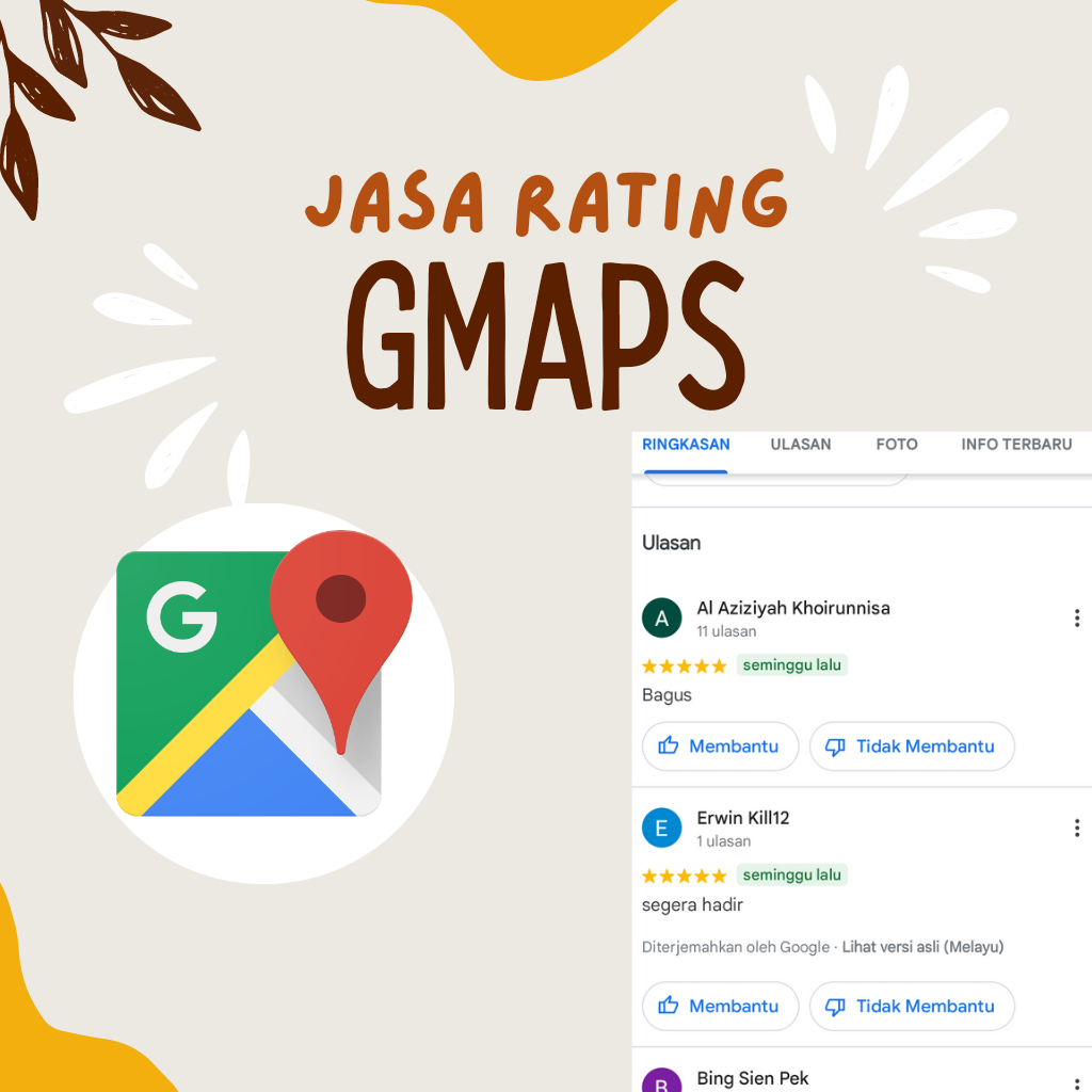 Jual Review dan rating gmaps real dan permanen | Shopee Indonesia