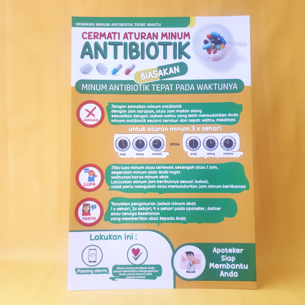 Jual Poster Obat | Poster Cermati Aturan Minum Antibiotik | Bijak ...