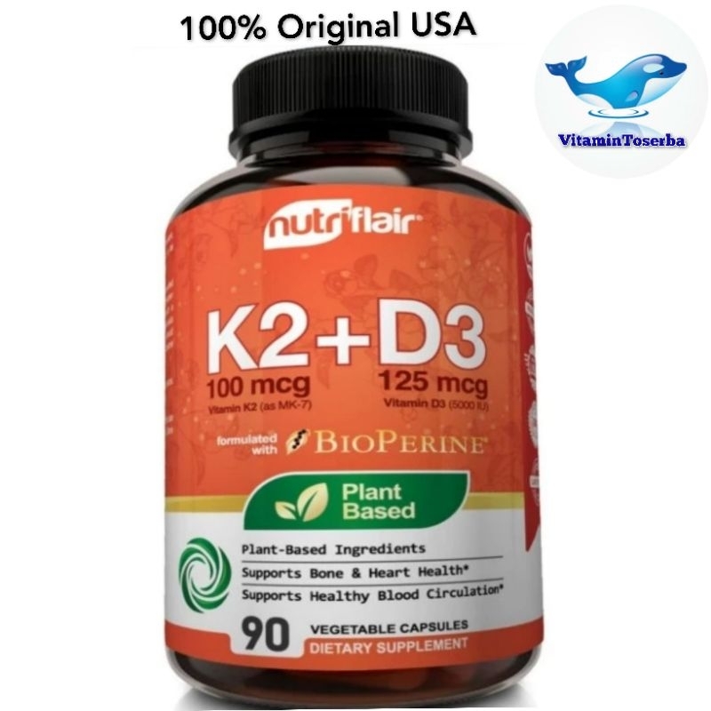 Jual NutriFlair Vitamin K2 + D3 90 Capsules Shopee Indonesia