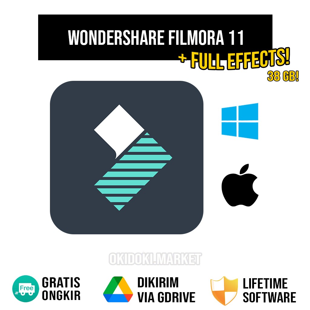 Jual Filmora 11 + Full Effect Packs Full Version For Windows dan Mac