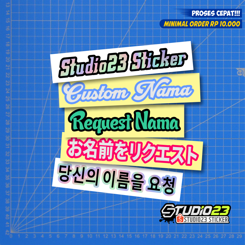 Jual Stiker Cutting Nama Custom Request Warna Ukuran Cm Cm Cm