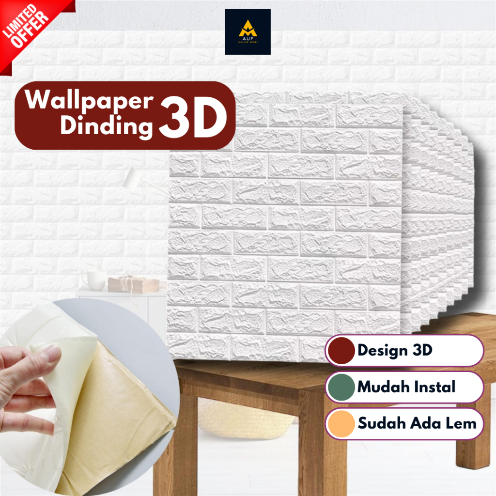 Jual Wallpaper Dinding 3d Foam Brick 70x77cm Stiker Dinding Wallpaper