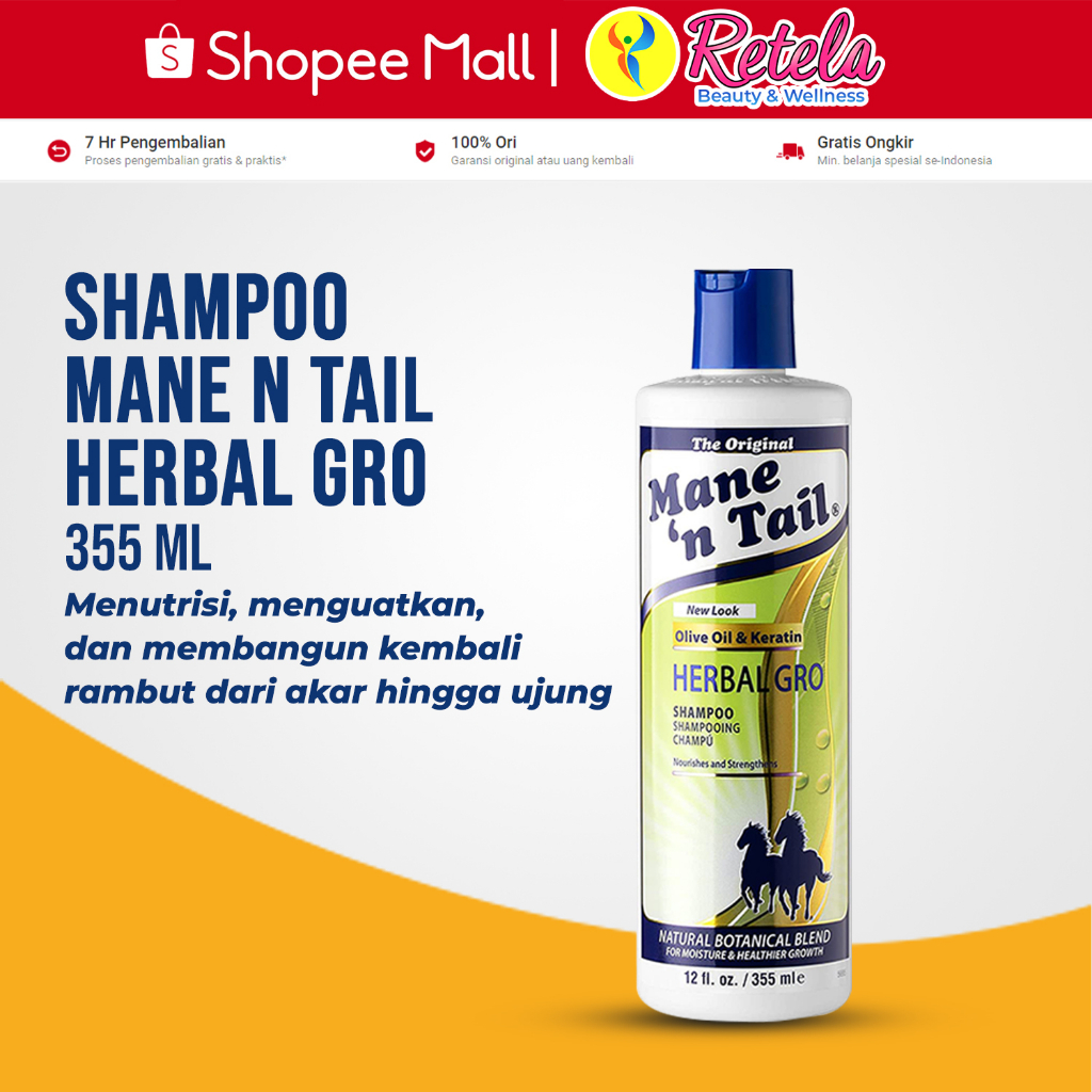 Jual Mane N Tail Herbal Growth Shampoo 355Ml/Shampoo Kuda/Sampo Kuda Shopee Indonesia