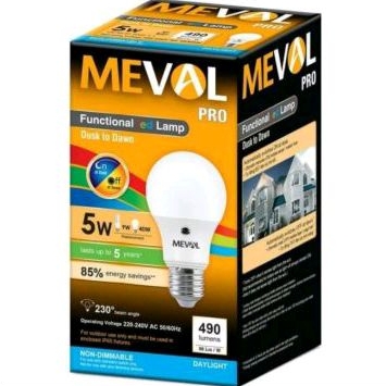 Jual MEVAL Bohlam LED Photo Sensor (Sensor Cahaya) 5 Watt Standar SNI ...