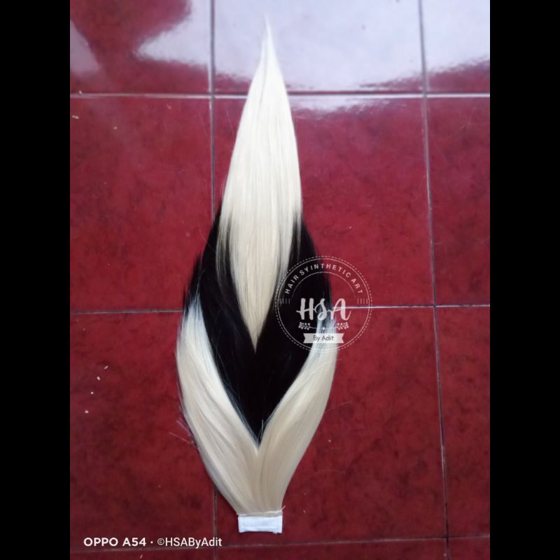 Jual Rambut jaranan sintetis Belakang saja super putih tulang mix hitam ...